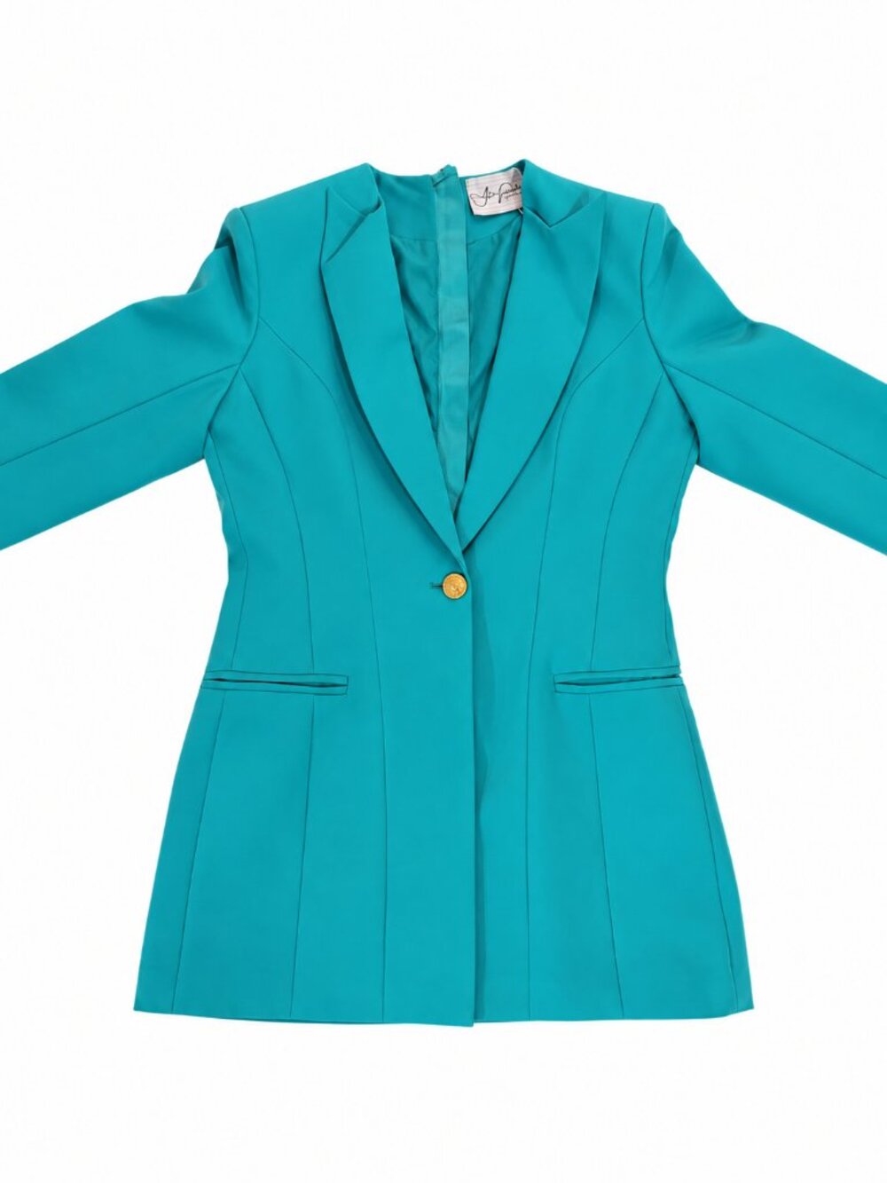 Alex Vinash Turquoise Zipper Blazer Mini Dress - Small - New